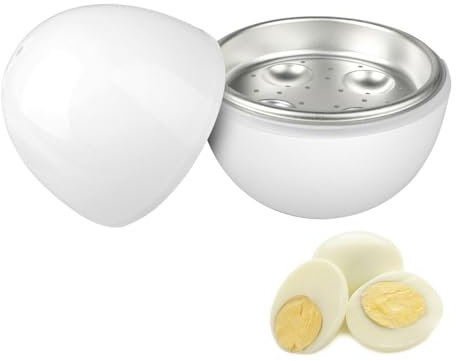 Xijobido Máquina para hacer huevos hervidos, vaporizador de huevos duros, 4 capacidades, caldera de huevos en de huevo, olla de huevos para microondas para desayuno