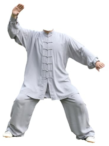 Leeonway Traje De Artes Marciales Hombre, Tang Traje Kung Fu, Tai-Chi, Cómodo Y Transpirable, Adecuado Para Tai-Chi, Kung Fu Y Ocio
