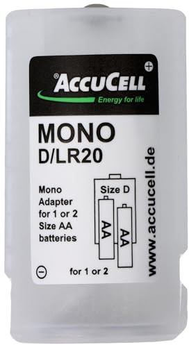 Universal Mono D Adapter für 1 oder 2 Mignon AA Akku oder Batterien, 59,2X 32mm – Batteriehalter AA Mignon (Kunststoff)
