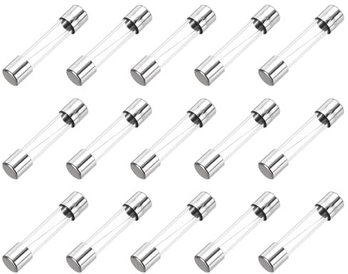 sourcing map Fusibile ritardato in vetro, 10 A, 250 V, 6 x 30 mm, UL, per elettrodomestici, 15 pezzi