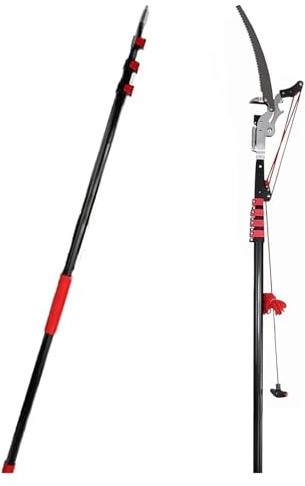 KEuLen Svettatoio Telescopico, Svettatoio a Pertica, Seghe da potatura a Lunga Portata Lopper, attrezzo da Giardinaggio Estensibile 2 in 1(18ft/5.4m)