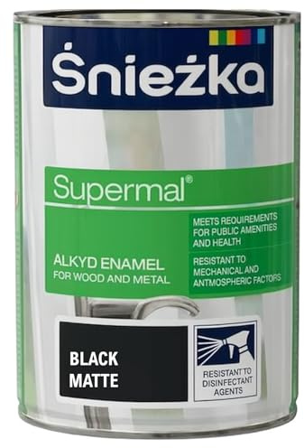 TRANS - PAL All-Purpose Oil-Based Enamel Paint for Wood & Metal – 0.8L – Durable, Weather-Resistant, Vibrant Colors – Indoor & Outdoor Use – Variety of Colours (BLACK MATTE)