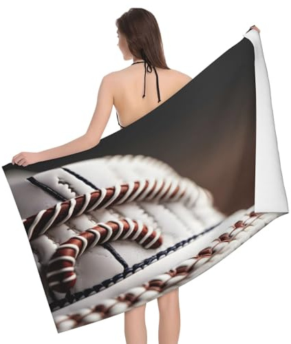 HVTTIOR Baseball Lace Close Up Print Oversized Bath Towel 52x32 in Lightweight Quick Dry Towel for Travel Pool Towel