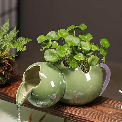 ZYZSY Gartenbrunnen Im Freien Wasserspeier, Zirkulationsauslass des Brunnens sprühen Tank, Dekorative Wasserfeatures, Kawaii Geschenk für Frauen/Mama Deko für Teich(Cyan,17 * 12 * 8cm/6 * 5 * 3in)