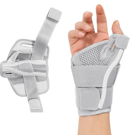 Wrist and Thumb Support, Fully Adjustable Thumb Splint Right Hand for Men and Women,Hand Support for Arthritis, Tendonitis and Thumb Pain & Injury, Fits Both Right Hand and Left Hand