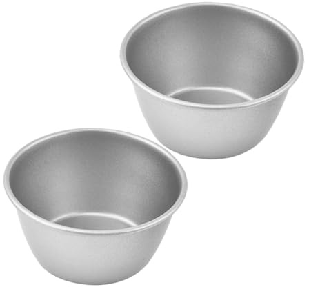 GALPADA 2pcs Round Pudding Mould Cups Nonstick Baking Mold Egg Tart Muffin Molds for Home Baking Supplies