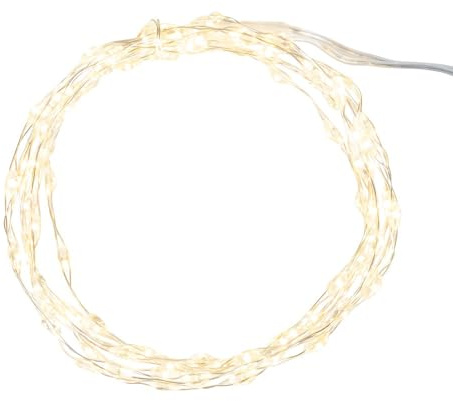 Ideen mit Herz | LED-Draht-Lichterkette zum Aufhängen | 135 cm lang | 50 LEDs in Warmweiß | Aufhängung mit Saugnapf oder Öse | batteriebetrieben | inkl. Timer-Funktion | für DIY Fensterdekorationen