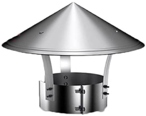 201 Cappellino per Camino in Acciaio inox 80mm 120mm 130mm 180mm Aspiratore Comignolo Cappuccio Acciaio Canna Fumaria Cappello per Camino per Tubo di Scarico Del Tetto(90mm)