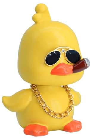 Ente für Auto Ornament, Ente für Auto Armaturenbrett Dekorationen, Wackelfigur, Dekorationen Interieur Autozubehör Wackelkopf Car Geschenk, Auto Deko Niedliche, für Auto, Büro, Zimmer Dekoration