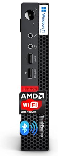 Lenovo ThinkCentre Micro Desktop, 16GB DDR4 RAM, 1TB SSD Drive, AMD Processor & Graphics, Dual-Display Support, Wi-Fi, Bluetooth, USB, RJ-45, Windows 11 Pro, Business-Grade, Home-Friendly