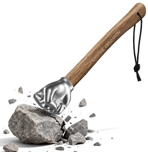 Purple Dragon Faust Hämmer mit Holzgriff - Handhammer in Faustform - 0,9 kg Hämmer für Ingenieure - Fäustel vielseitig einsetzbar für DIY, Handwerk, Camping, Zuhause & Büro, Geschenk