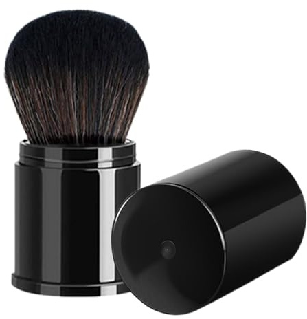 Makeup Puderborste – syntetisk fiber pulverborste, utdragbar foundationpensel, kompakt sminkverktyg för rouge ögonskugga och foundation
