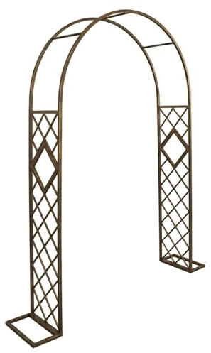 Arco de Jardín Metálico Resistente para Plantas Trepadoras Enredaderas y Rosales, Soporte Pérgola Exterior Decoración Robusta para Patio Césped y Camino 140x230cm-340x230cm(Marrón,W140xH230cm)