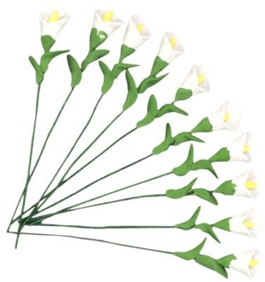 iplusmile 10 Pezzi Mini Calla Lily in Resina e Ferro per Decorazione Casa, Effetto Decorativo, Dimensioni Compatte per Mini Casa e Accessori Domestici