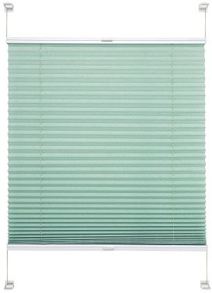 WR-Design Verspanntes Klemmfix-Plissee in pastellgrün - Breite 45 bis 100 cm - Länge 150 oder 220 cm - der attraktive Sichtschutz (075 x 150 cm)