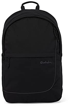 Satch Fly - Rucksack für die Freizeit, Rückenpolster, großes Hauptfach - All Black - Black