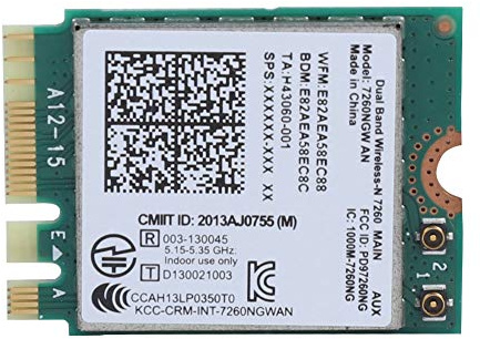 Tarjeta PCIE WiFi Tarjeta de Red para 7260NGW AN Tarjeta inalámbrica NGFF 802.11N 300Mbps 2.4G/5G Bluetooth 4.0 Adaptador Bluetooth inalámbrico de Doble Banda Tarjeta inalámbrica con Interfaz NG