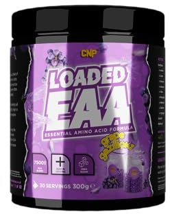 CNP Professional Loaded EAAs, Essential Amino Acids, BCAAs, Muscle Repair & Recovery Powder, 300g / 100g and 30/10 Servings, 12 Delicious Flavours (Grape Gazillions, 300g)