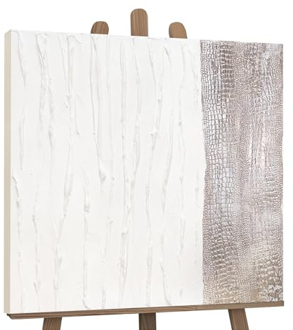 YS Tableau mural peint à la main «La vie IV» | Peinture peinte à la main pour la décoration intérieure Art Tableaux peints à la main | Tableau mural peint à la main TRD013 (100×100cm)