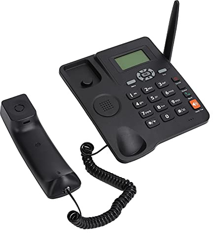 Goshyda Tischtelefon, GSM-Schnurtelefon mit Externer Antenne, Unterstützt Klingelton für Mehrere Nachrichten/Wahlwiederholung/Freisprechfunktion/Wecker/Telefonbuch