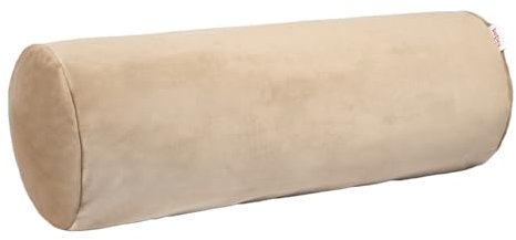 beties - Samt&Sonders-Serie - Nackenrollenbezug ca. 15x40 cm; Nackenrollenhülle Samtkissen Dekokissen aus einem Deutschen Unternehmen in hochwertiger Qualität (braun-beige)