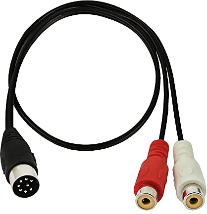 GINTOOYUN Din 8Pin a 2RCA Cable 9.84 Pulgadas 8Pin Din Macho Plug a 2RCA Cable Adaptador de Audio Hembra para Instrumentos Musicales Equipo de Audio MIDI Dispositivo ect (9.84)