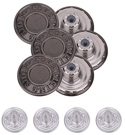 WedDecor Jeansknöpfe aus Messing, Hammer auf Aluminiumrückseite für Kleidung, Reparatur, Jeansjacken, Hosen, Röcke, Lederbekleidung, Gunmetal, 14 mm, 20 Stück