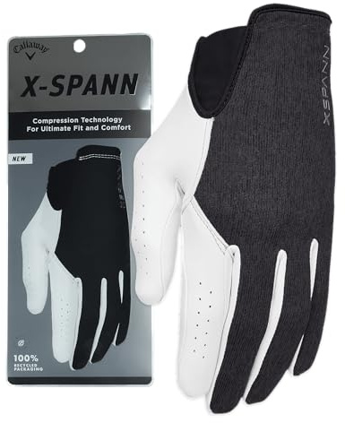 Callaway Golf X Spann Glove (Worn on Left Hand, Standard, Medium, White)