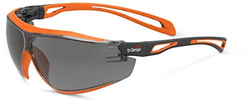 Traega COMO - Gafas de seguridad envolventes con clasificación KN, ligeras, modernas, antiempañamiento, antiarañazos (humo)