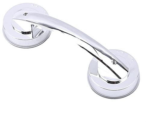 Pkfinrd Dusch-Haltegriff mit Saugnapf, starker Halt, Saugnapf, für Badezimmer, Badewanne, ohne Stanzgriff, für Toilette, Handlauf, Badewanne (Farbe: Silber)