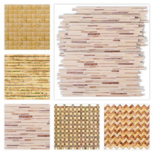 Dekorplatten aus PVC - Dekorative Wandpaneele mit 3D Look als Wandverkleidung - Holz Optik (10 Paneele Sparpaket 935 x 479 mm) 3D Wall Panels zum kleben Regul Bad