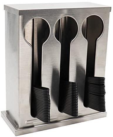 Utensilienspender, 3 Fächer, Edelstahl-Besteck-Organizer, Kunststoff-Besteckhalter, Behälter, Gabeln, Löffel, Messer, Besteck-Organizer für Restaurant, Party, Buffet, Tisch, Küche, Arbeitsplatte