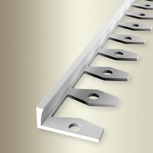 PROVISTON Profilo di finitura, larghezza: 22,5 mm, altezza: 6 mm, lunghezza: 2500 mm, alluminio naturale, profilo pieghevole, aperto