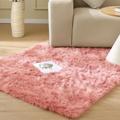 ORINOVA Tappeto Peloso Rosa 120x180 cm Morbido Tappeti Rug Scendiletto Camera da Letto Lavabile in Lavatrice Moderno Salotto