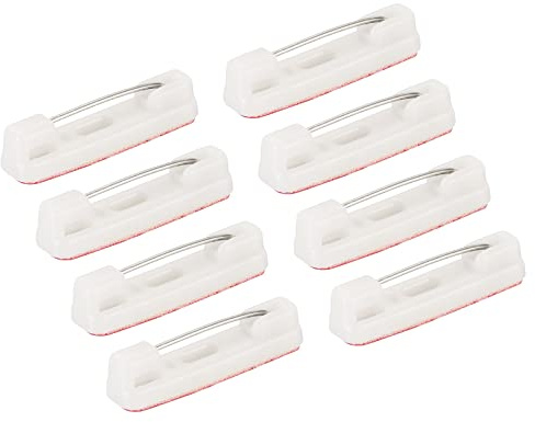 sourcing map Lot de 50 épingles à nourrice adhésives de 22 mm pour badges d'identité, cartes de nom, étiquettes, loisirs créatifs, blanc