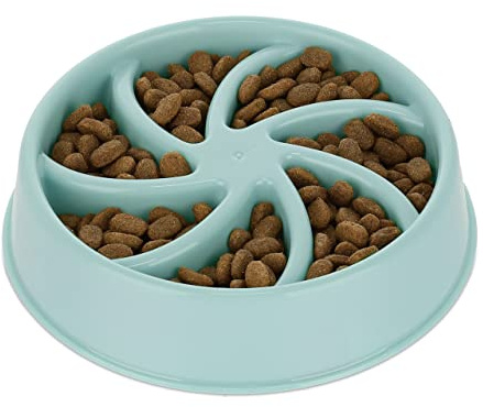 Relaxdays Ciotola Anti-Ingozzamento per Cani, 600 ml, Lenta Assunzione del Cibo, Adatta alla Lavastoviglie, Blu