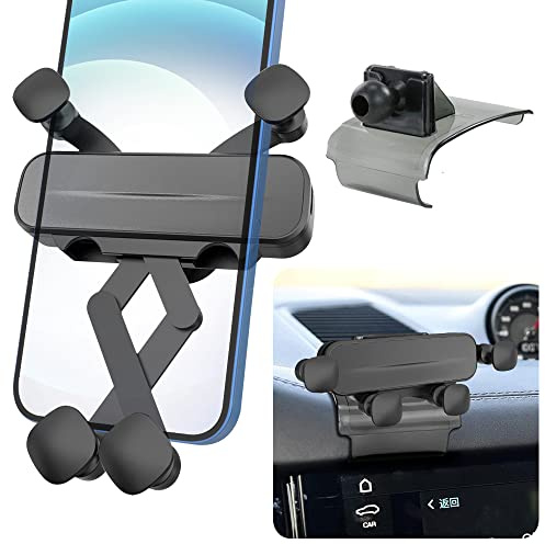 LUNQIN Soporte para teléfono de coche para Porsche Macan 2015-2025 y Porsche Cayenne 2019-2023, accesorios para decoración interior, soporte para teléfono celular móvil