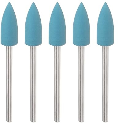 sourcing map 5pcs Rubber Polishing Bit Silicone Buffing Wheels 2000 Grit 6mm Dia Mounted Grinding Head for Electric Grinder Rotary Tool, Tapered Shape