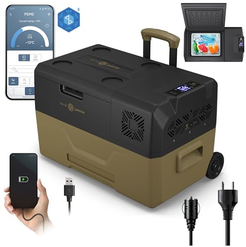peme Kompressor Kühlbox Auto Elektrisch Kühlschrank Kühlbox Camping Tragbar Kühltruhe Groß L Autokühlschrank Heizfunktion Gefrierbox mit Strom Steckdose LCD Display 12 24V 220 240 V 27L – Expedition