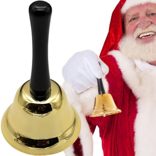 XFLYP Campana, campanello a mano dell'hotel per la cena della reception della scuola, decorazione natalizia della reception, per il servizio in camera per l'istruzione dei bambini, 12 * 6,5 cm (1PCS)