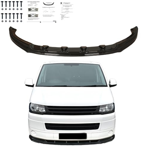 Frontlippe Frontspoiler kompatibel mit VW VOLKSWAGEN Transporter T5.1 2010-2015 mit ABE TÜV Schwarz Glänzend