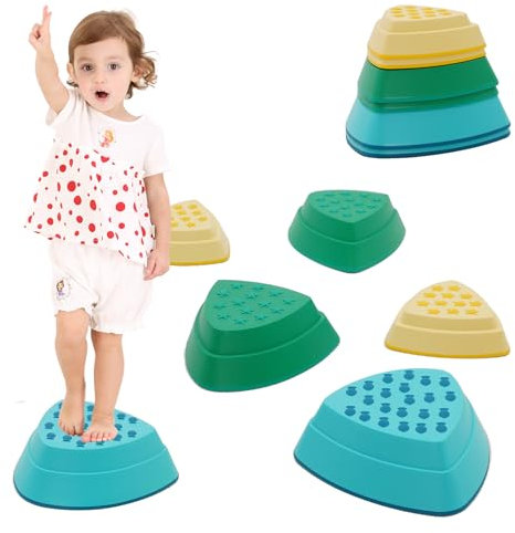 Ark miido Stepping Stones for Kids 6pcs Anti-skidding Stepping Stones Set Balance Blocks Indoor & Outdoor Fitness Equipment Promotes Balance Coordination & Strength
