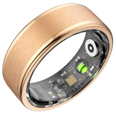 findtime Smart Ring Android Smartringe für Herren Damen IOS Fitness Tracker Smart Ring Smartring Fitness Ring Pulsmesser Sport Schlaftracker Gesundheitsring Schrittzähler Fitnesstracker Gold Schwarz
