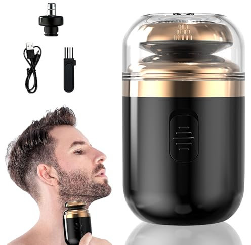 Capsule Razor,Kapsel Rasierer Neuester Tragbarer Elektrischer Mini Rasierer,2 in 1 Rasierer Herren Elektrisch mit Nasenhaartrimmer,Kabelloser Wiederaufladbarer Nass und Trockenrasierer für Männer (A)