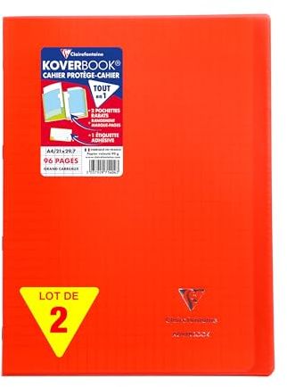 Clairefontaine 971404AMZC 2 Hefte Koverbook A4 48 Blatt Seyes Rot