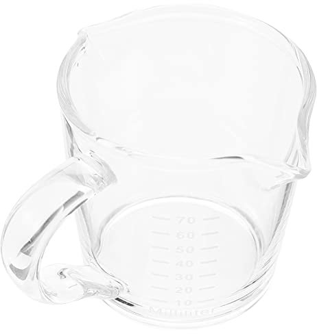 PRETYZOOM Tazza Graduata in Da 70 Ml Con Doppio Beccuccio Tazza Da Caffè Espresso Per Uso Domestico Brocca