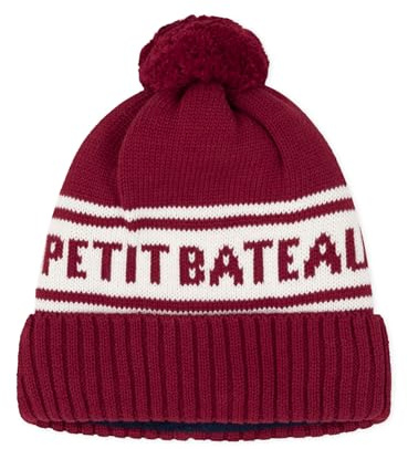 Petit Bateau Barnmössa i fleece fodrad, AMARANTE/MARSHMALLOW, 10-12 ans