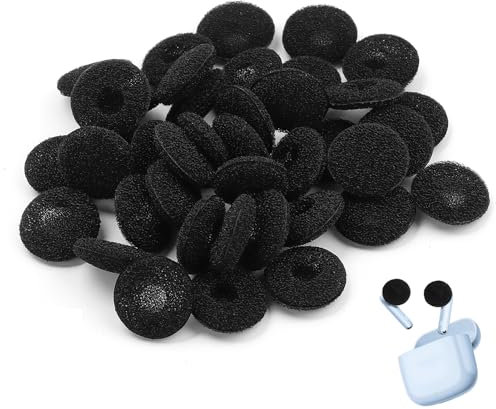 40PCS Di Cuscinetti Auricolari In Schiuma Per Le Orecchie di Auricolari 18mm, Colore Nero, Cuscinetti Auricolari in Spugna Morbida ed Elastico, Copri Spugne Universali per Cuffie