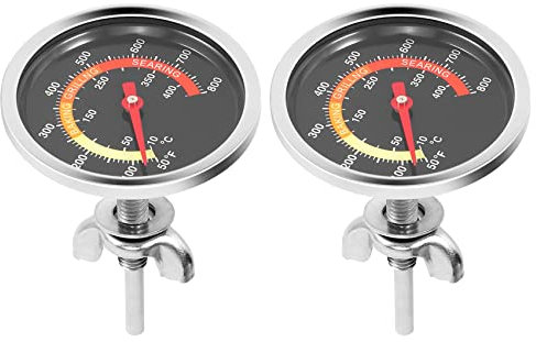 Pesfehhy BBQ Grill Temperature Gauge, Barbecue Charcoal Grill Smoker Temperature Gauge Pit BBQ Pizza Oven Thermometer