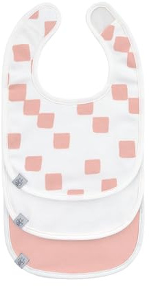 LÄSSIG Set di bavaglini per neonati (3 pezzi) Bavaglini per neonati con chiusura a velcro GOTS/Newborn Bib Set GOTS Happy Fruits peach